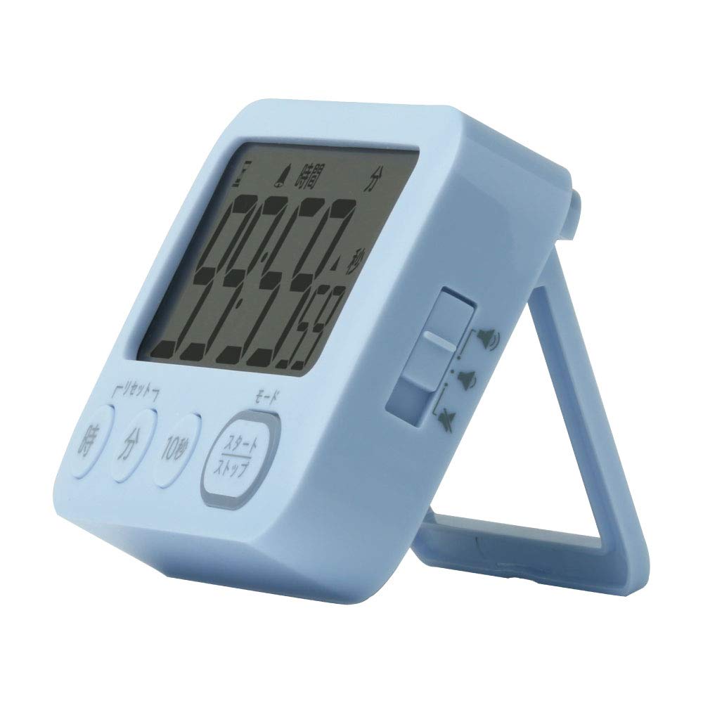 Sonic Timer Toki-Sapo 100-Hour Timer with Stand, Illuminated Notifications, Light Blue, LV-3288-LB