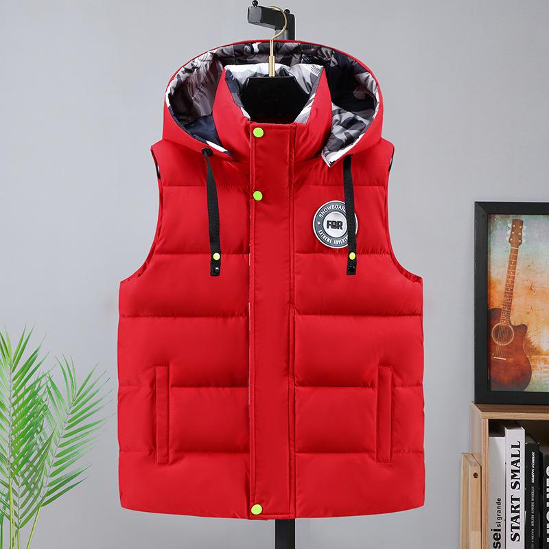 Mens Thickened Warm Casual Sleeveless Cotton Padded Vest Winter Autumn Fashion Outerwear