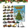 Adventskalender för tunga maskiner 2D Akryl Grävmaskin Byggfordon Dekoration 24 Dagars Jul Nedräkningskalender