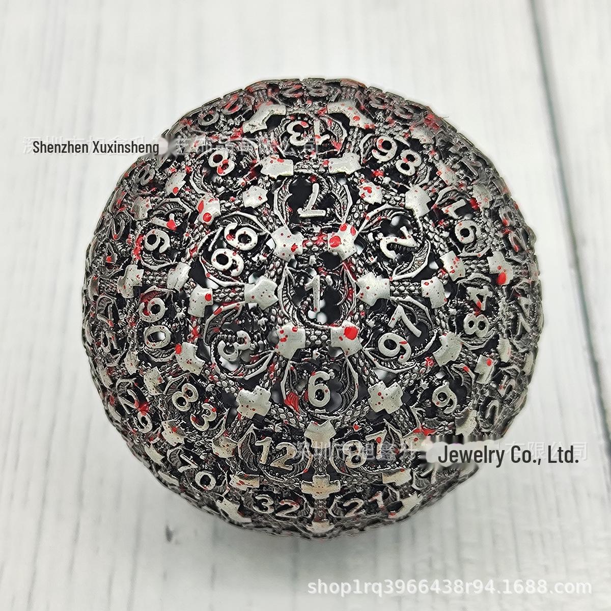 

100-гранные полые металлические игральные кости для TRPG: D100/D20 для Dungeons & Dragons, COC и настольных игр