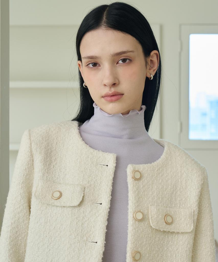 BIBYSEOB Neck Point Turtleneck Light Purple [T43]