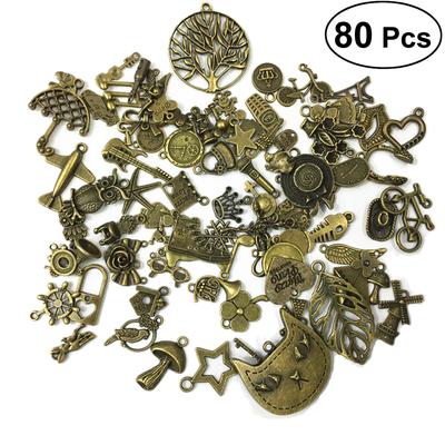100gram Fancy Assorted Vintage Silver Beads Charms Pendants Mix DIY Jewelry