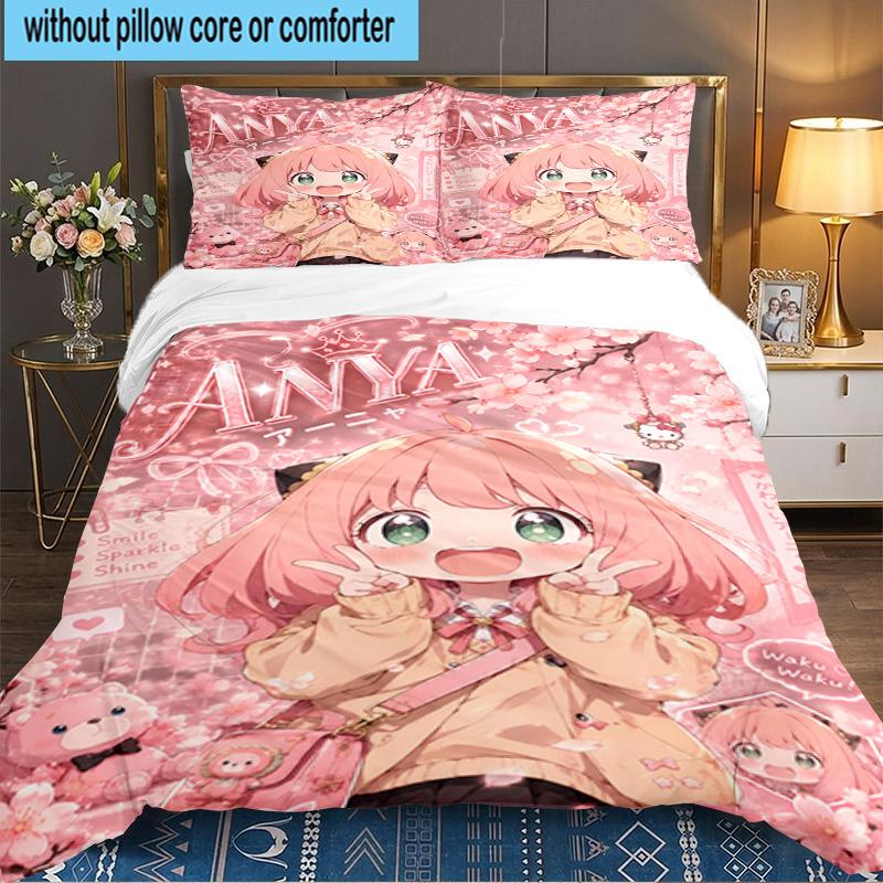 Fantasy Battle Anya 3pcs Bedding Set,Including 1pc Duvet Cover And 2pcs Pillowcases Perfect Gift for Christmas,Ideal for Bedroom, Dormitory