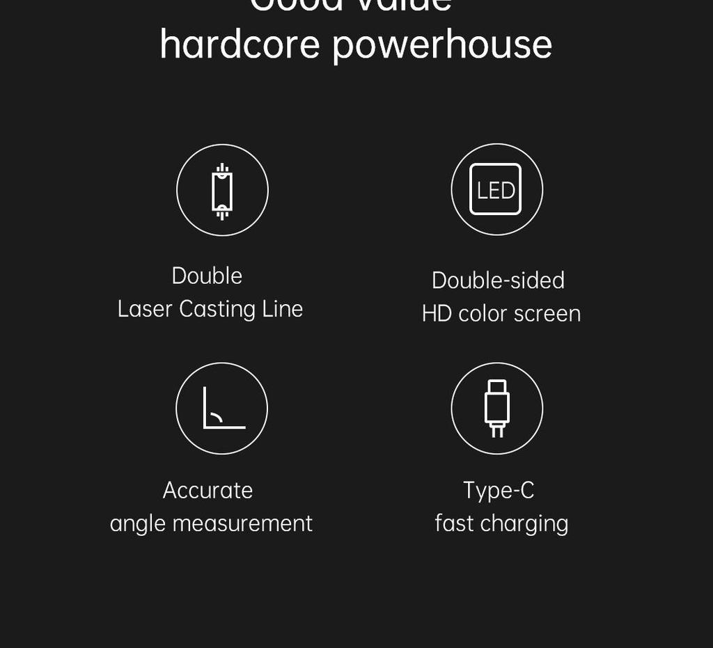 Duke LI1 Handheld Laser Line Projector - Precision LED Screen Angle Ruler for Renovation Engineers