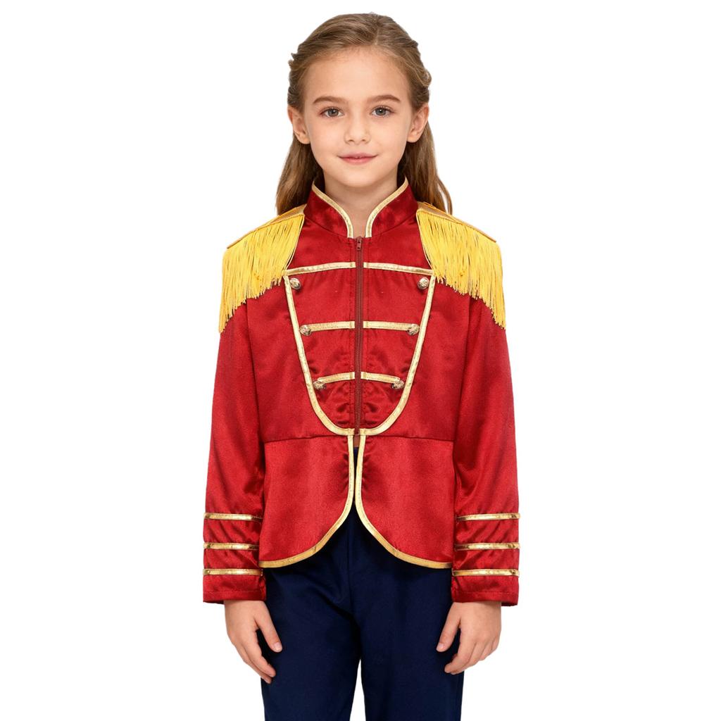 Giacca Costume Unisex per Bambini Band Rock Manica Lunga Frange Nappe Spalline Chiusura con Zip Design Diviso Cappotto