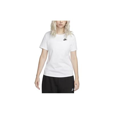 Roupa Esportiva Club Essentials Camiseta de Tricô Manga Curta Ombro Caído Feminina Tops Branco DX7903-100