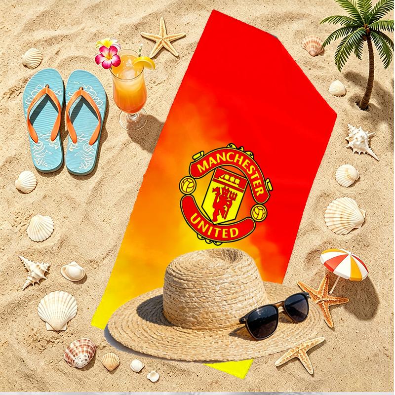 Manchester United F.C Print Beach Towel, Versatile Lightweight Absorbent Beach Towel for Pool Surf Yoga Bathroom, Perfect Birthday Holiday Gift