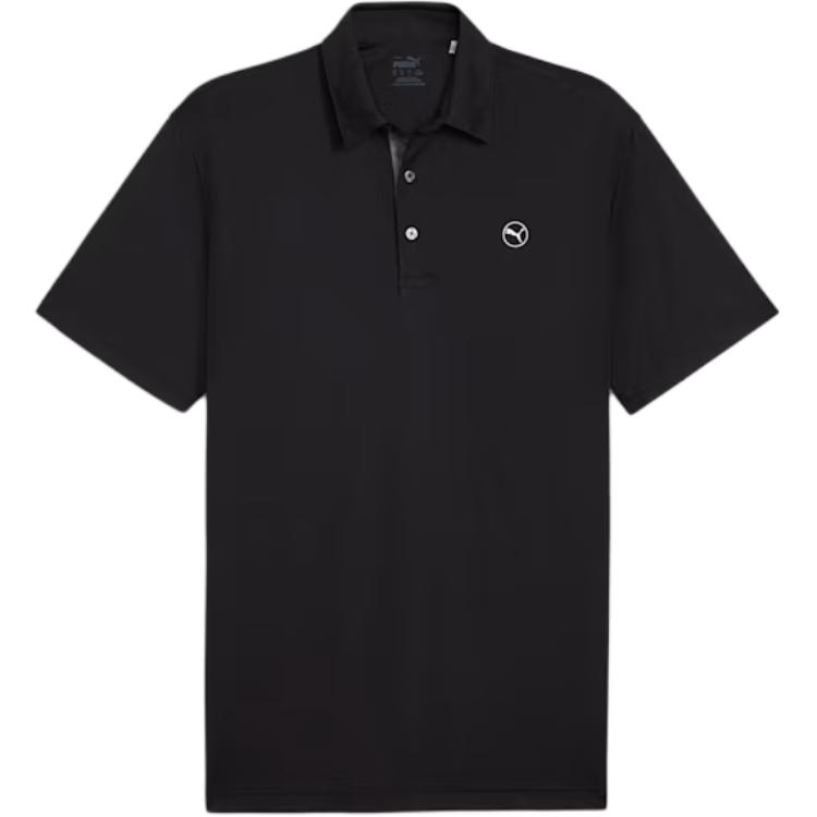 

Новая мужская рубашка-поло для гольфа PUMA Pure Solid, мужская, черная, 625107-01 S