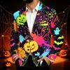 Men's Business Casual Corduroy with Halloween Print for Parties and Daily Wear