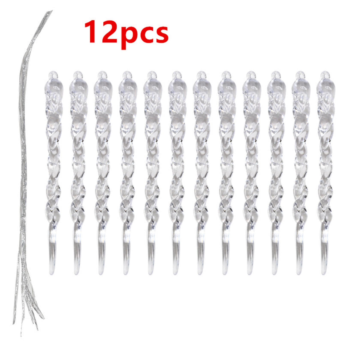 

Сверкающие хрустальные сосульки из прозрачного стекла, елочные украшения, рождественские подвесные украшения, праздничная вечеринка, Новый год, праздничный домашний декор 12pcs прозрачный