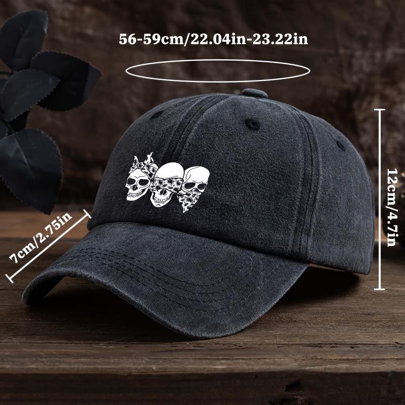 Skull Print Baseball Cap Multifunctional Outdoor Leisure Fishing Cap Travel Sun Visor Duckbill Cap