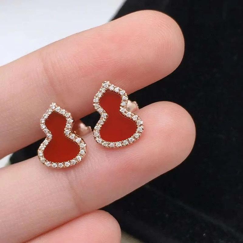 Guochaofeng Fritillary Onyx Fulu Gourd Stud Earrings Versatile Earrings Earrings Earrings Jewelry