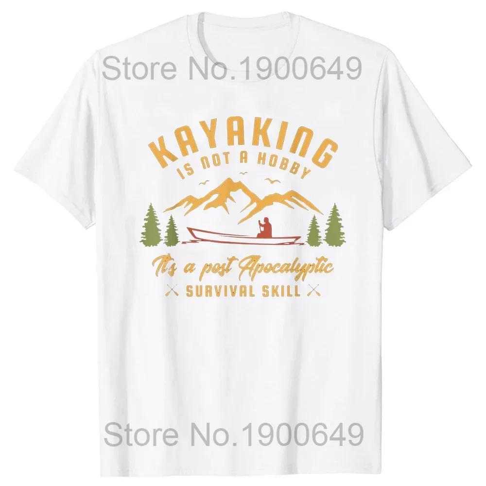 Kayaking Lover Retro Vintage Color T Shirt  Men New Tops Tees Cotton Male My Heartbeat Is A Kayak T Shirt Simple Style