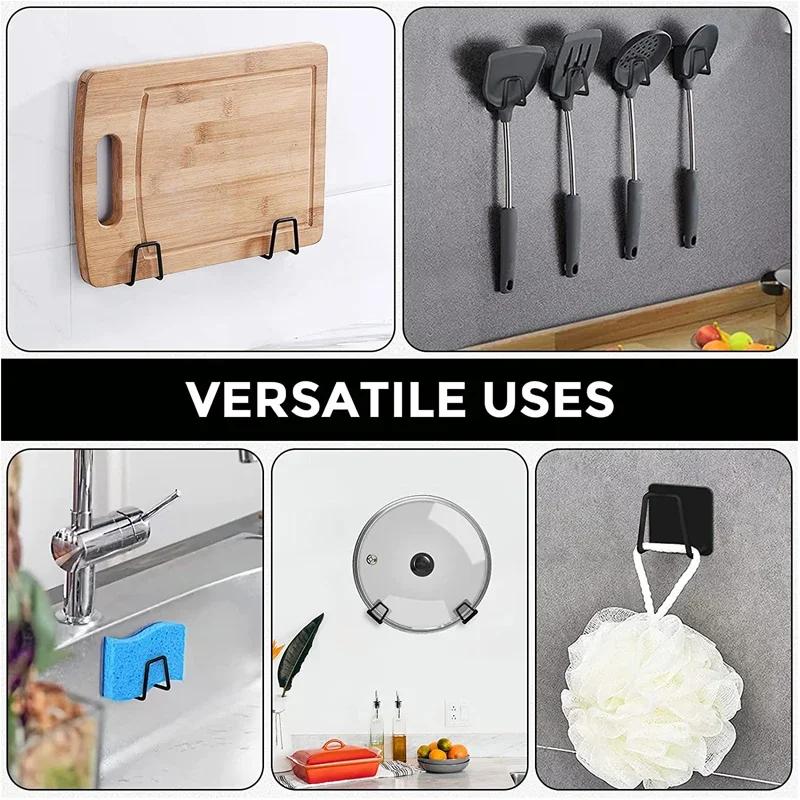 Stainless Steel Sink Sponge Holder Self-Adhesive Kitchen Sponges Storage Drain Racks Wall Hooks Dishcloth Rag Organizer Holders