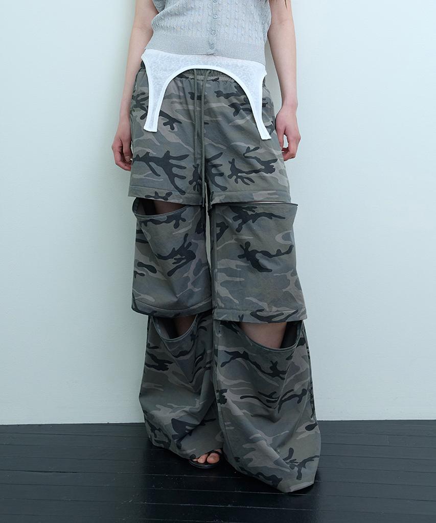 Uusoo Three-Way Camouflage Cotton Pants_ Olive