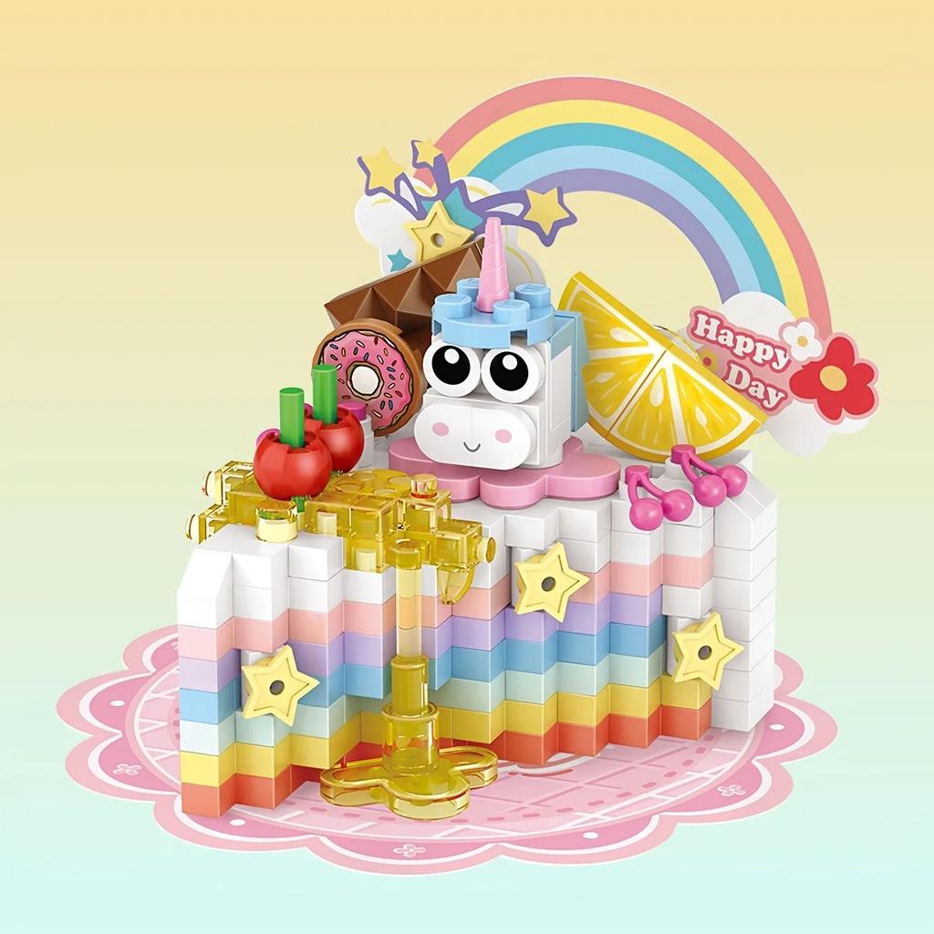 Cute Bear Cake Ice Cream Burger Desktop Decoration, Building Blocks, Birthdays Gift, Christmas Gifts