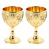 Embossed Wine Glass Zinc Alloy Shot Glass Goblets & Chalices Metal Goblet  For Wedding