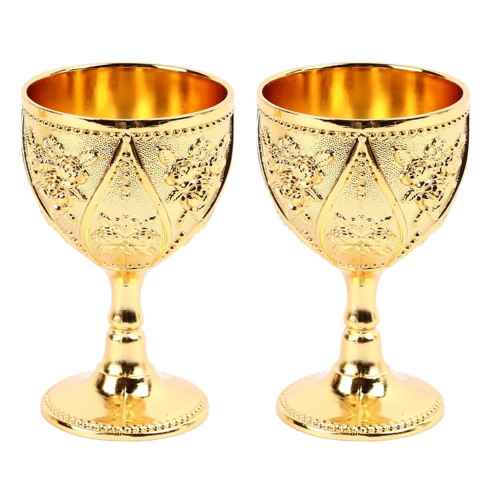 Embossed Wine Glass Zinc Alloy Shot Glass Goblets & Chalices Metal Goblet  For Wedding