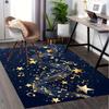 Golden Musical Notes and Stars Chair Mat Office Carpet, Oversized Rug for Home Decor, Sofa Mat, Desk Pad, Gift for Office or Bedroom/Living Room