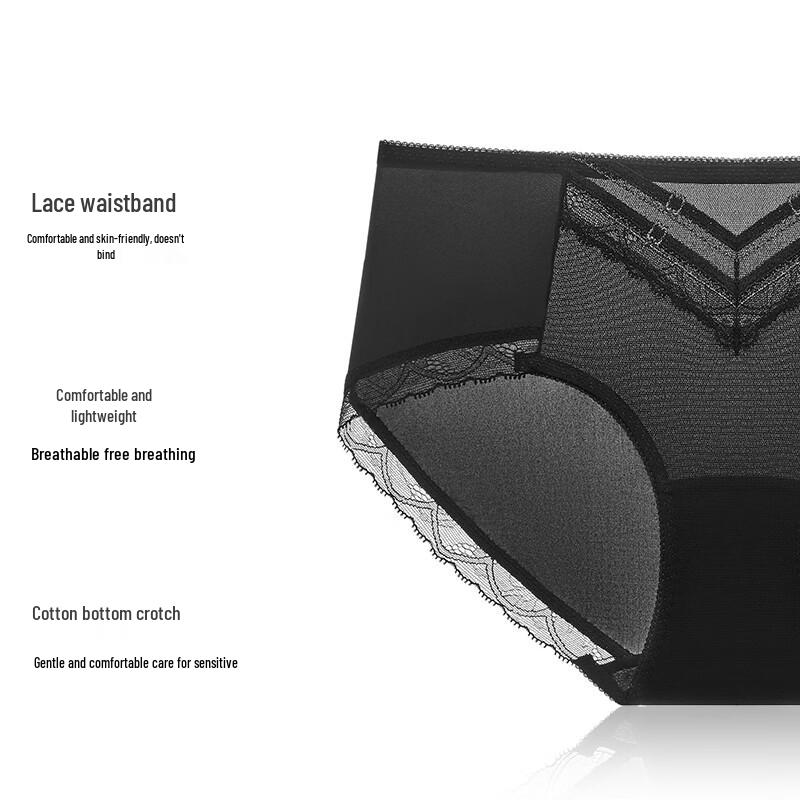Manifen Women's Comfortable Mid-Low Waist Lace Panties