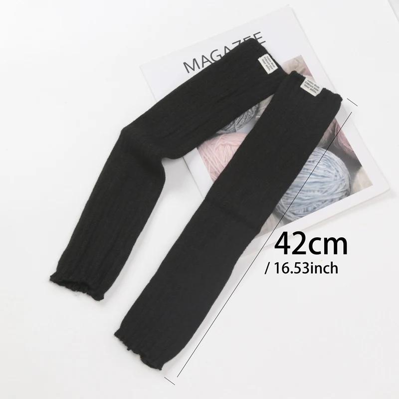 Women Fashion Fingerless Mittens White Black Cosplay Anime Gloves Winter Arm Warmers Gothic Harajuku Knit Mitten Arm Sleeves