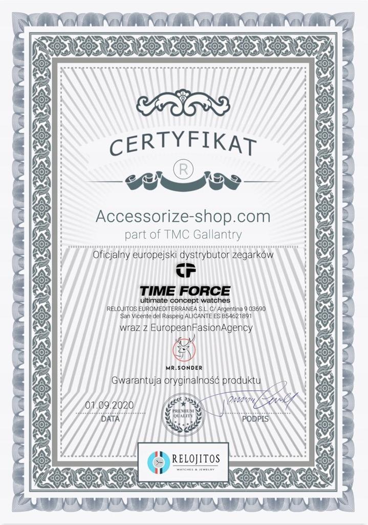 Zegarek TIME FORCE TF2069L-04M. Kwarcowy, Kolor Czarny. Kobieta.