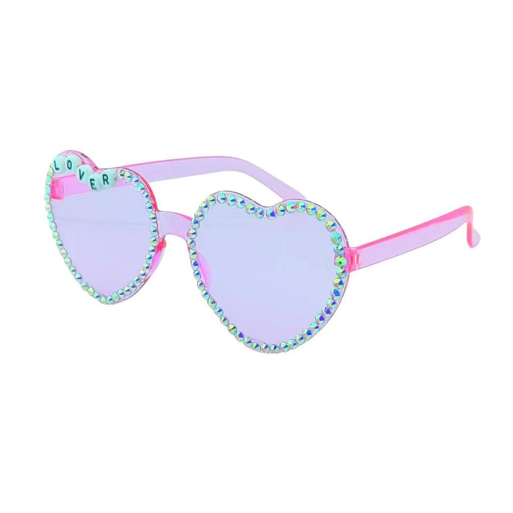 Men'S Glasses Love Point Diamond Letter Fashion Women'S Sunglasses Birthday Sunglasses