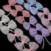 10pcs/lot Mini Cute Mesh Polka Dot Pearl Bow For Jewelry Making DIY Wedding Party Hair Clip Headband Clothing Crafts Decoration