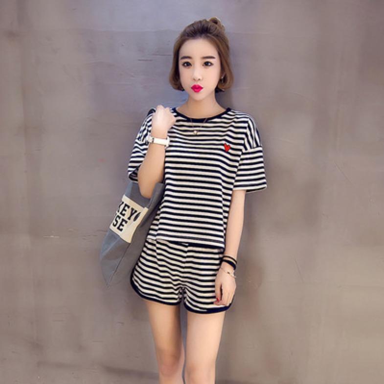 Women's Pajama Set Pajamas Short Sleeve Top Shorts 2pcs/set