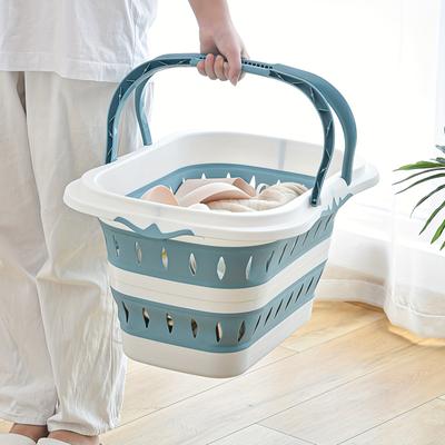 Foldable Wall Mountable Laundry Basket Plastic Organizer for Laundry and Shower Essentials