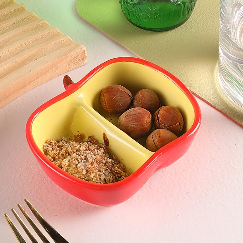 Practical Ceramic Fruit Shape Appetizer Plate Heat Resistant Ceramic Texture Suitable for Home Kitchens and Party Use