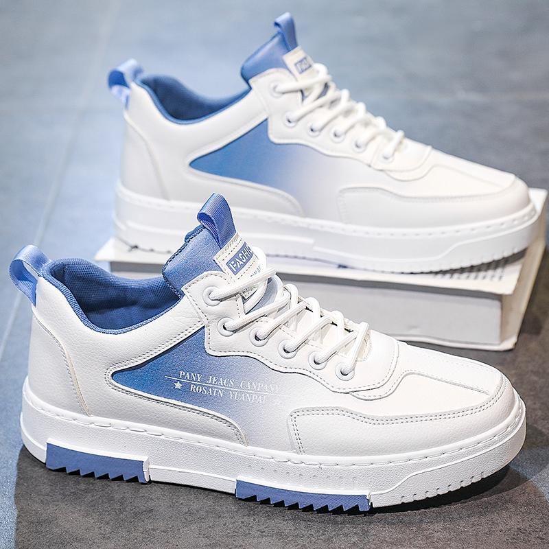 Fashion Mesh Fashion Men Casual Sneakers Lace-up Breathable Lightweight Vulcanized Shoes Men's Shoes Outdoor Sports Shoe Small White
