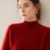 Women's Cashmere Raglan Sleeve Half-High Neck Sweater - Thickened Garter Stitch Knitwear, Versatile and Casual