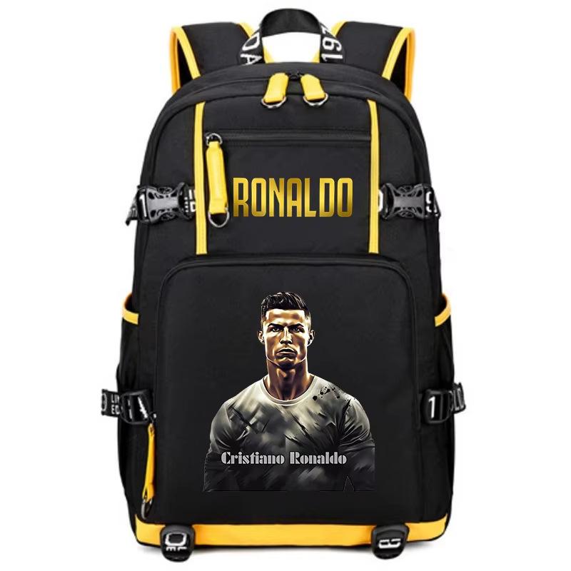 Football Star Peripheral Personality Print Youth Backpack Large Capacity Student Bag