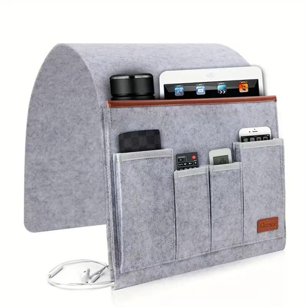 1PC Felt Bedside Storage Bag Bedside Remote Control Hanging Bag Student Dormitory Felt Bedside Hanging Bag