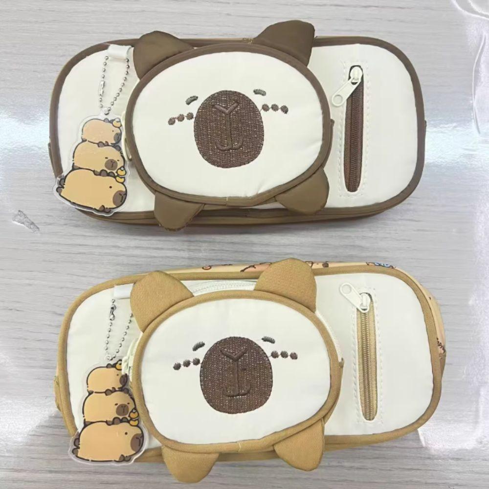 Large Capacity Capybara Pencil Case Detachable Cartoon Pencil Case Capybara Pen Bag Girls/Boys