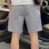 Men's Plaid Casual Shorts, Elastic Waist Drawstring Summer Lightweight Beach Shorts (M-5XL)