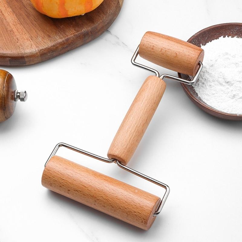 Beechwood Rolling Pin for Pastry Tortillas Pizza Cookie Dumplings Baking Ergonomic Dough Roller Wooden Baking Tool