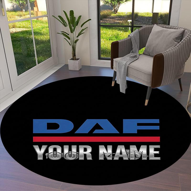 Daf Team Custom Name Round Area Rug Carpet Rug For Living Room Bedroom Sofa Playroom Decor Nonslip Floor Mat