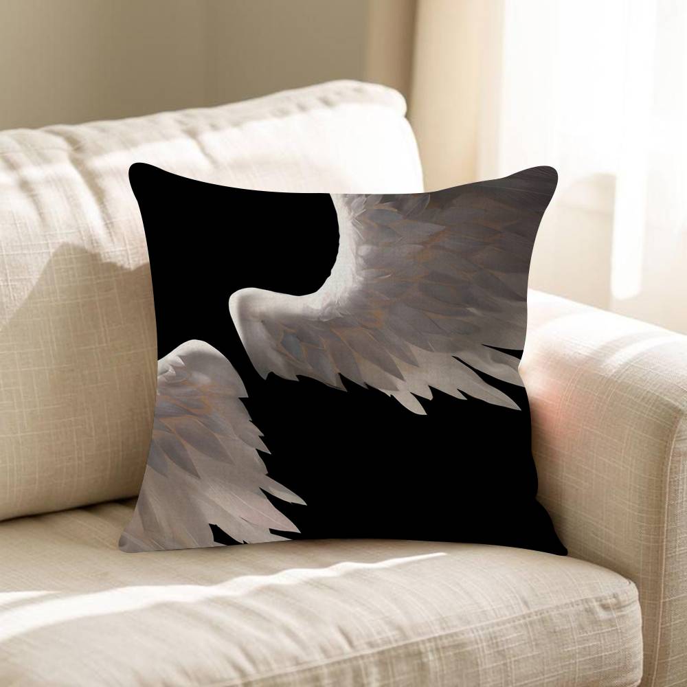 INS Wildflower Angel Baby Wings Cartoon Cushion Cover Car Throw Pillow Case For Sofa Car Christmas Gift