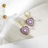 Heart-shaped Colorful Drop Earrings Women