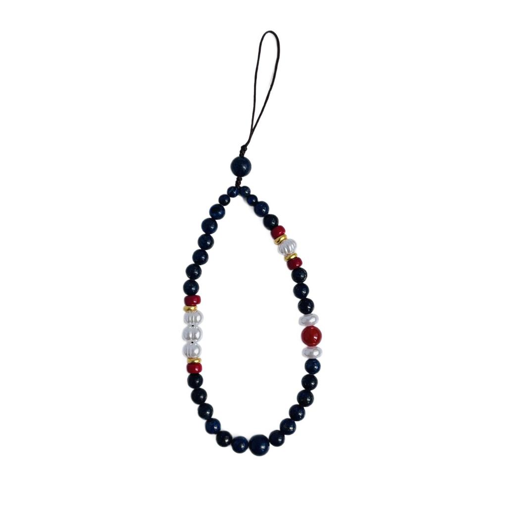 Vintage Chinese-Inspired Pearl & Butterfly Stone Phone Lanyard