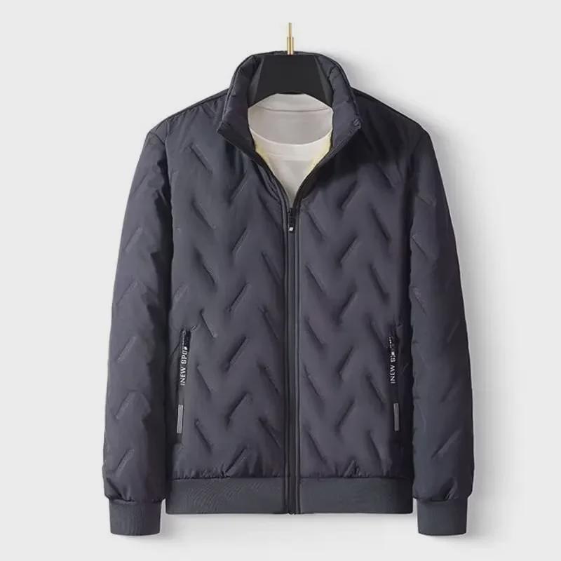 2024 Men's Stand Collar Loose Cotton Coat - Warm, Versatile, High Street Fashion Design