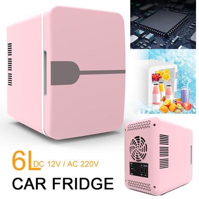 Mini 6L Car Fridge Beauty Cosmetics Mask Makeup Skincare Refrigerator DC 12V / AC 220V Heated Cooling Dormitory Refrigerator