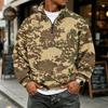 Men's Casual Long Sleeve Sweatshirt with Camouflage Print