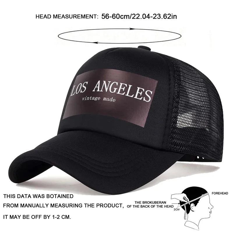 Unisex Los Angeles Print Baseball Net Caps Spring Summer Outdoor Adjustable Casual Hats Dad Hat Sunscreen Hat