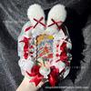 Finished card cover ins lace card cover cute rabbit ears original DIY handmade small card photo frame storage anti-lost pendant