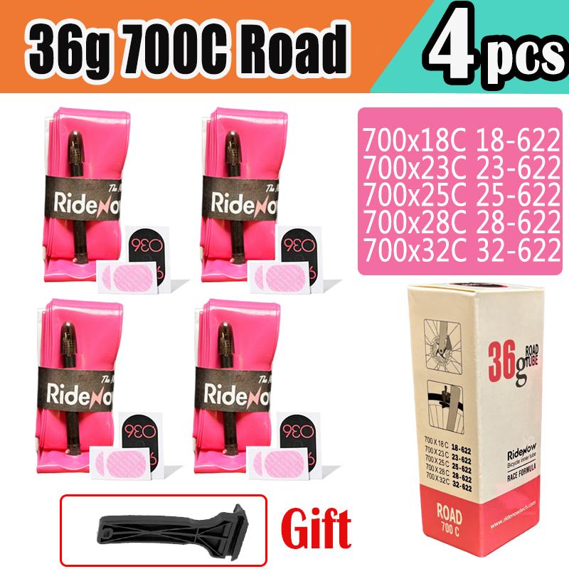 RideNow Road Bicycle TPU Inner Tube 700C 700x18 23 25 28 32 Ultra Lightweight Bike Tire Tube 45/65/85mm French Valve Inner Tubes