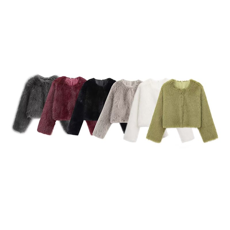 Kaslead New Arrival Women's Clothing Fashion Style Fashion Artificial Fur Effect Short Jacket 6318261