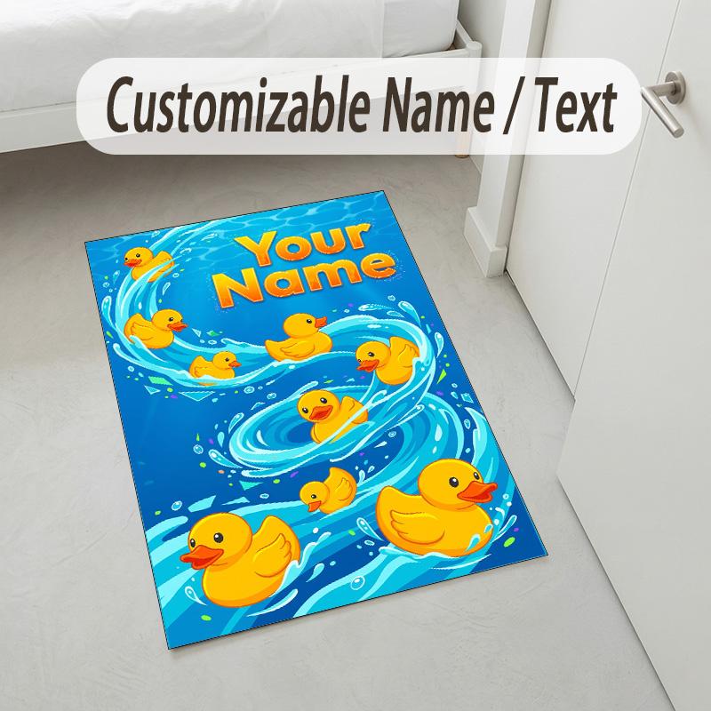 Celebration Party Theme Crystal Velvet Rug Personalized Custom Name Text Soft Floor Mat Home Decor